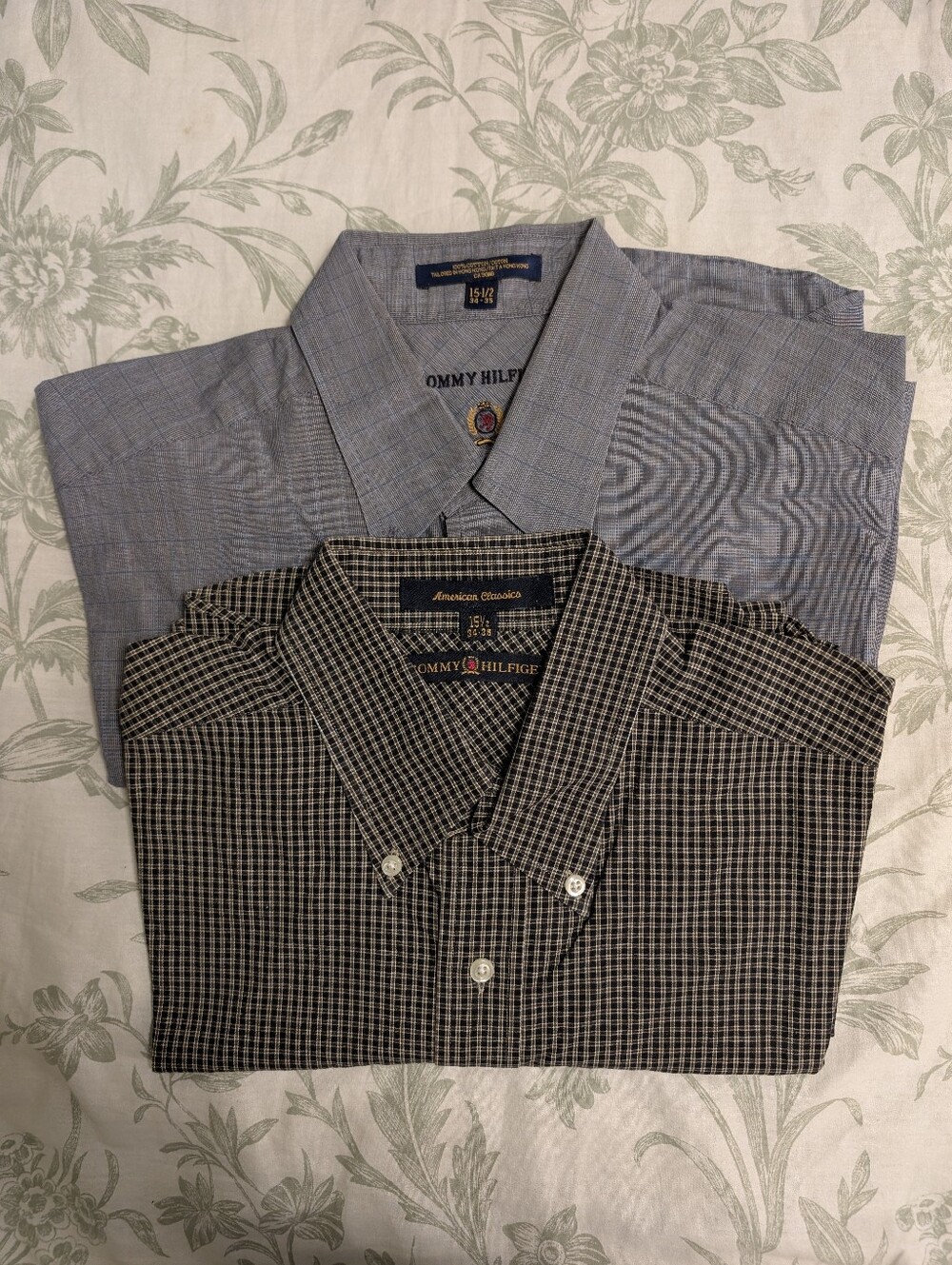 Tommy Hilfiger Men’s Light Blue & Black Checked Button-Down Shirts (2-Pack)